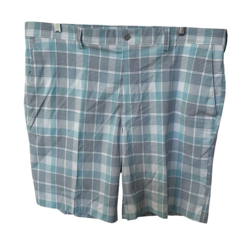 PGA Tour Mens Chino Golf Shorts Size 40 Beige Striped Flat‎ Front Casual Summer